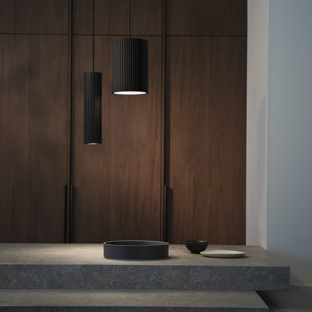 Cedar 1 Light Small Cylinder Pendant in Black-img-3