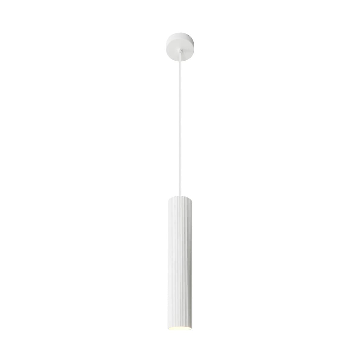 Jessy Ribbed Pendant in Textured White