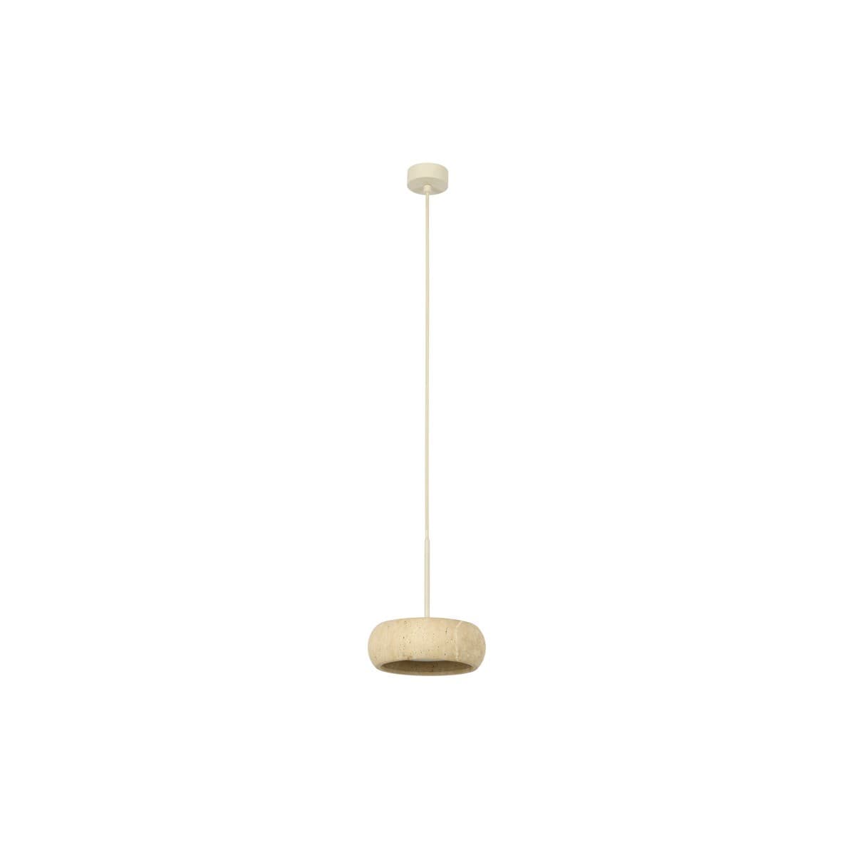 Pipete 1 Light Pendant in Beige with Natural Travertine-img-2