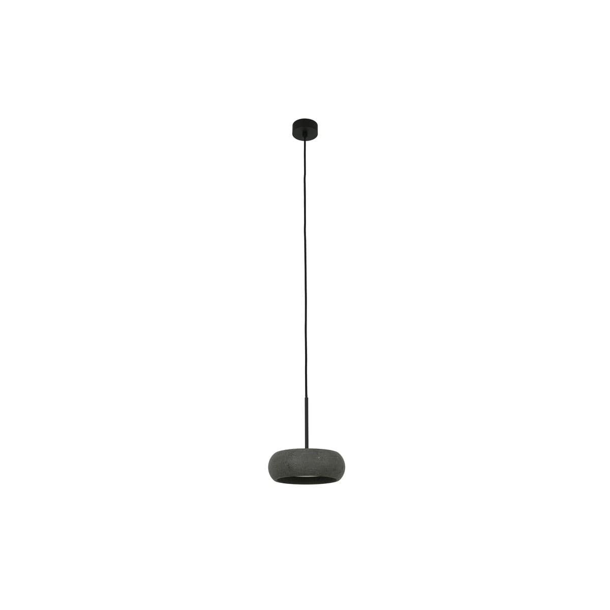 Pipete 1 Light Pendant in Black with Lava Stone-img-1