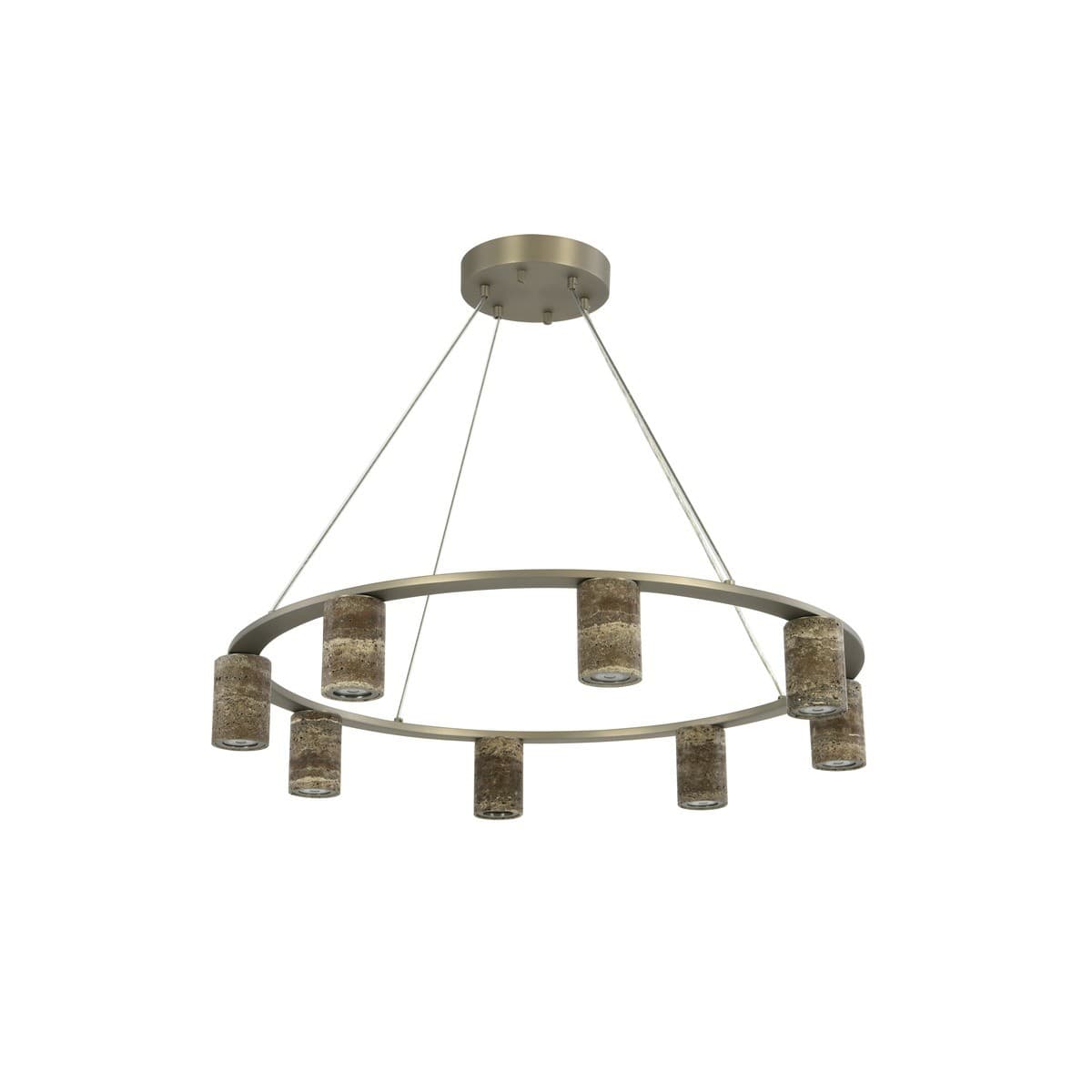 Hartley 8 Light 800mm Round Pendant in Brushed Nickel with Silver Travertine-img-1