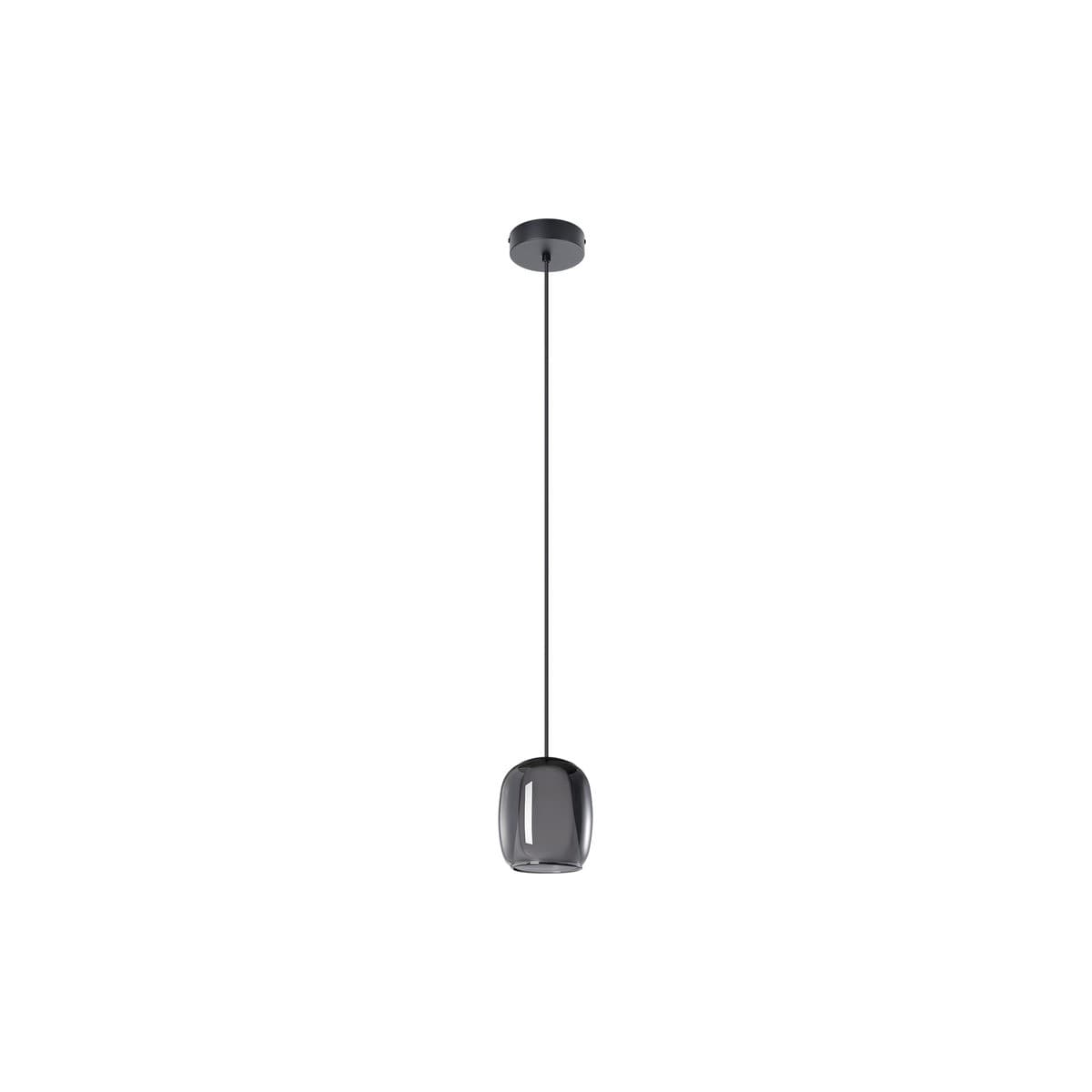 Celeste 1 Light Double Glass Pendant in Black with Smoke and Frosted Glass-img-1