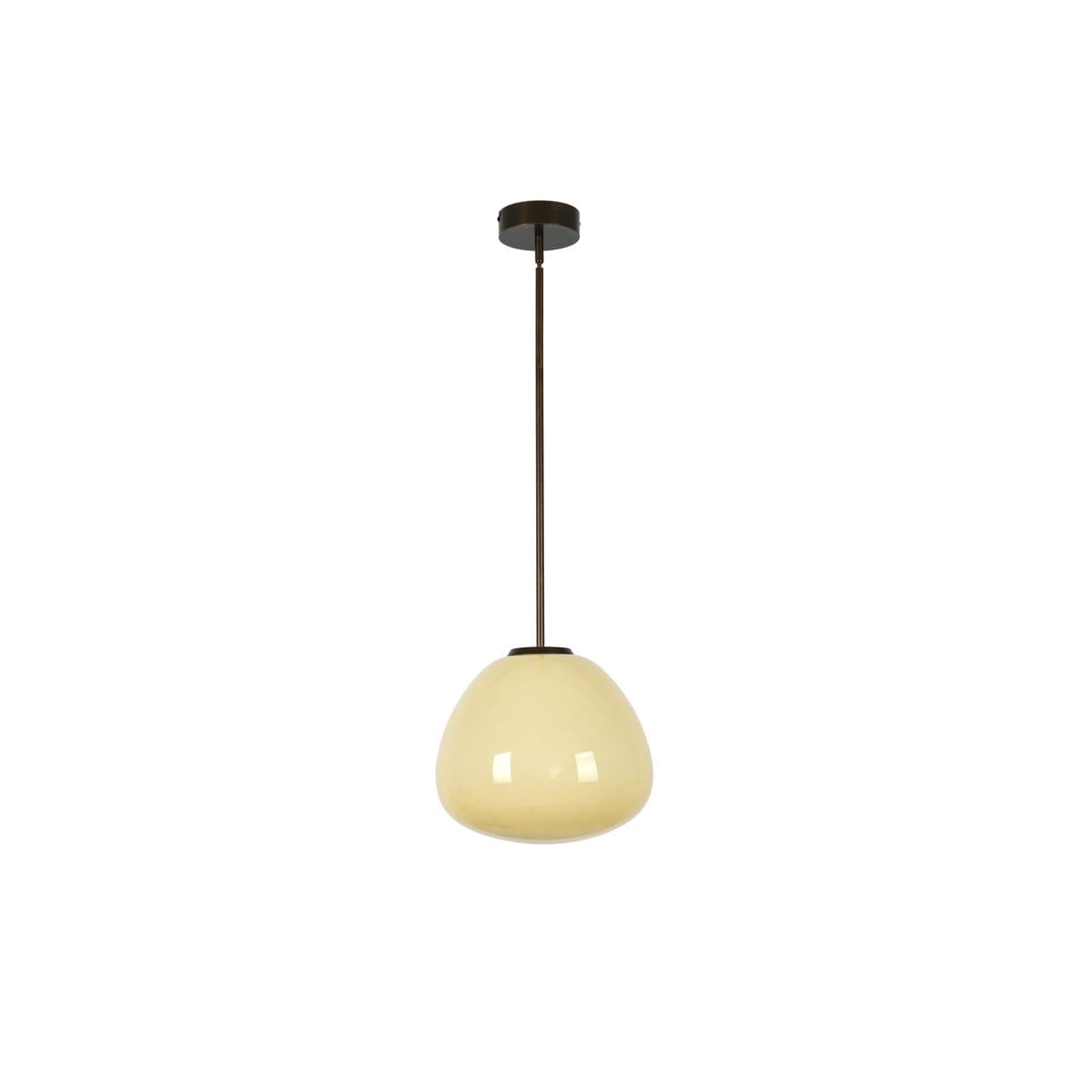 Reve 1 Light Squat Pendant in Bronze with Milk Glass Shade-img-1