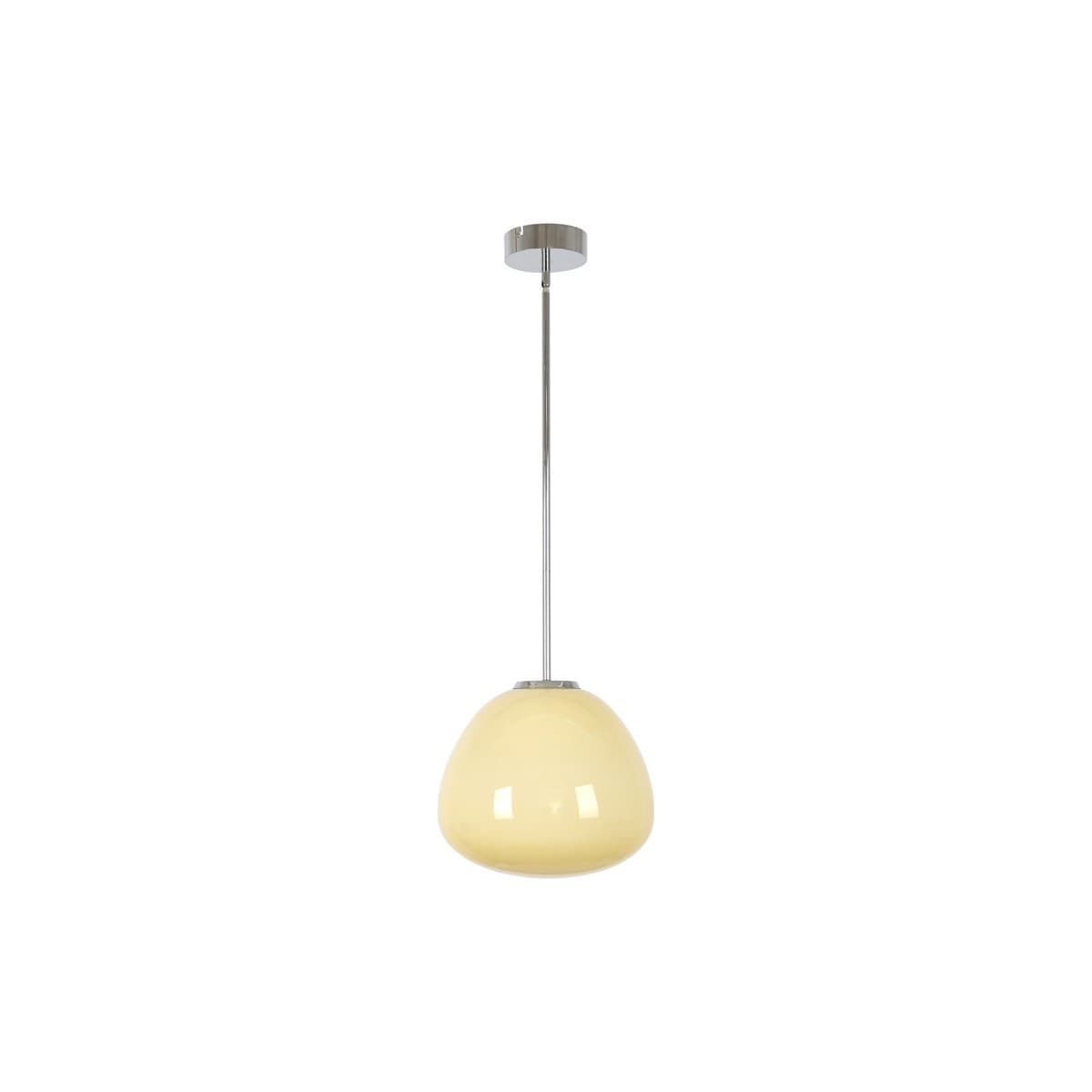 Reve 1 Light Squat Pendant in Chrome with Milk Glass Shade-img-1