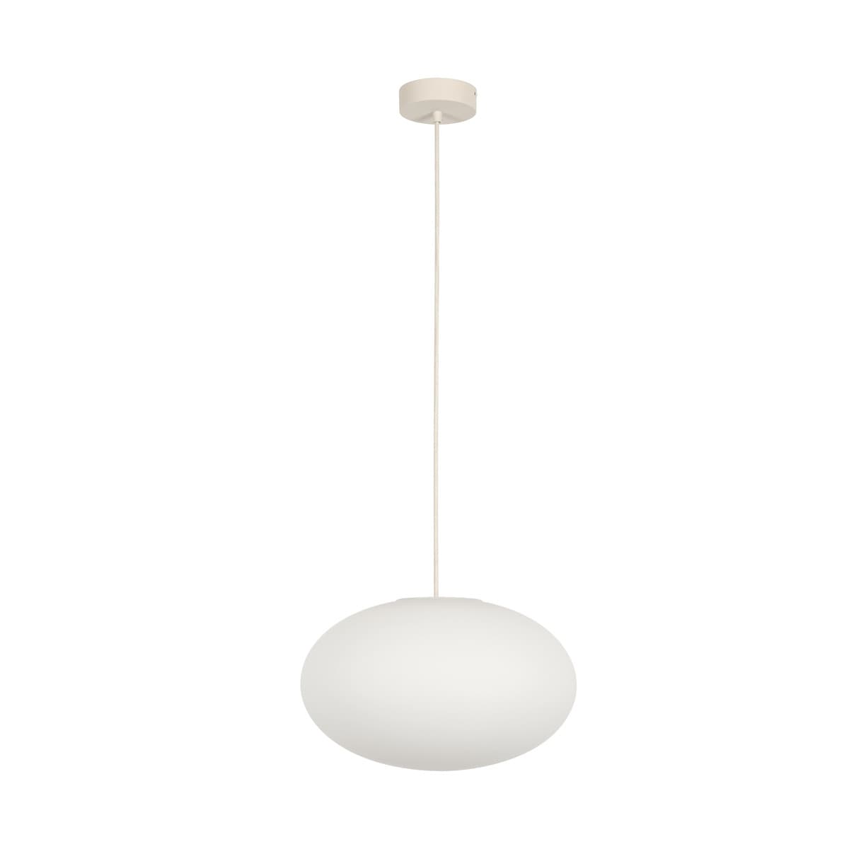 August Oval Pendant in Chalk White with Opal Glass-img-1