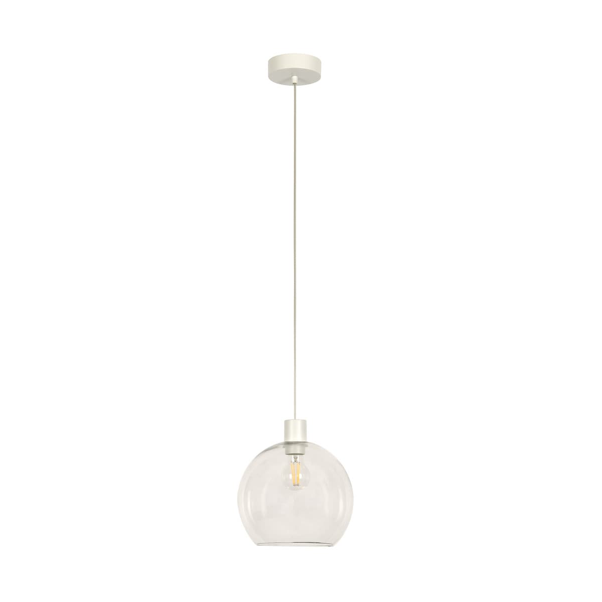 Adam Round Pendant in White with Clear Glass-img-1