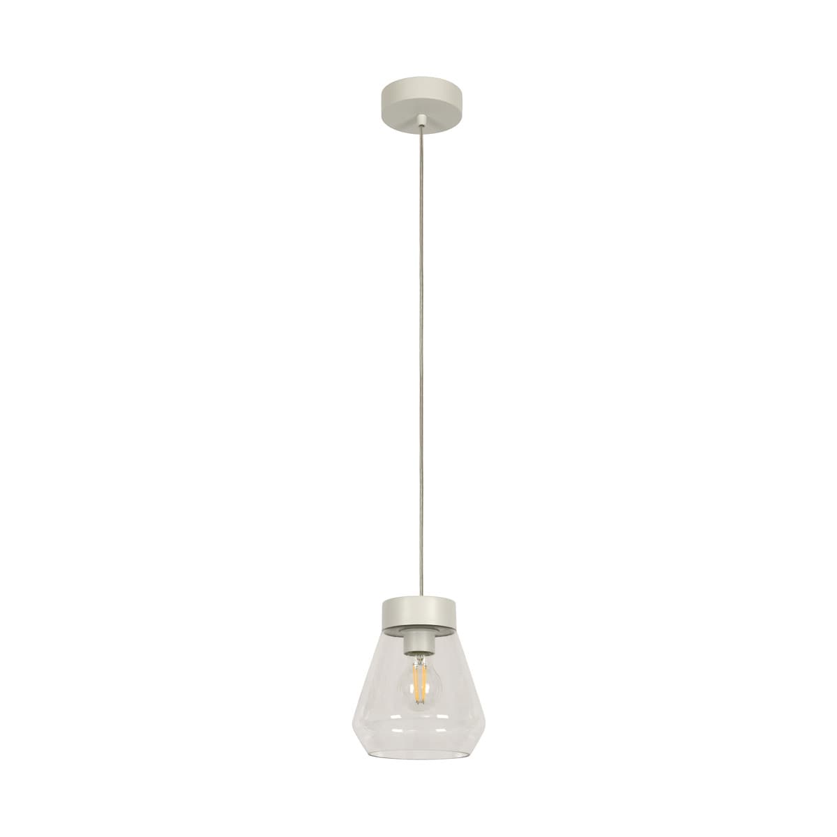 Oxford Diamond Pendant in White with Clear Glass-img-1