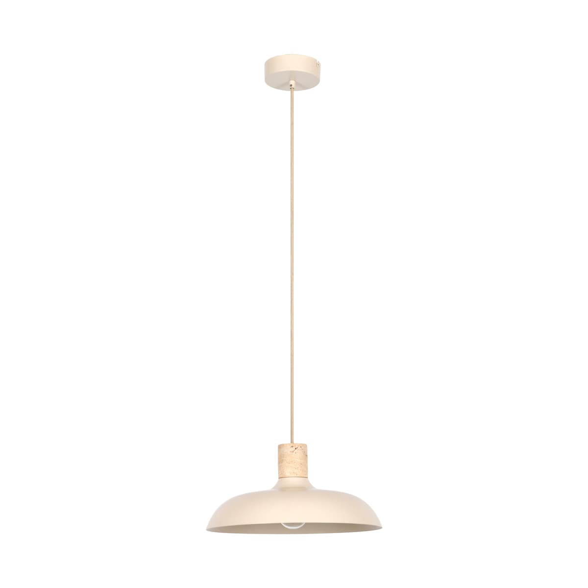 Croft Pendant in Beige with Natural Travertine-img-1