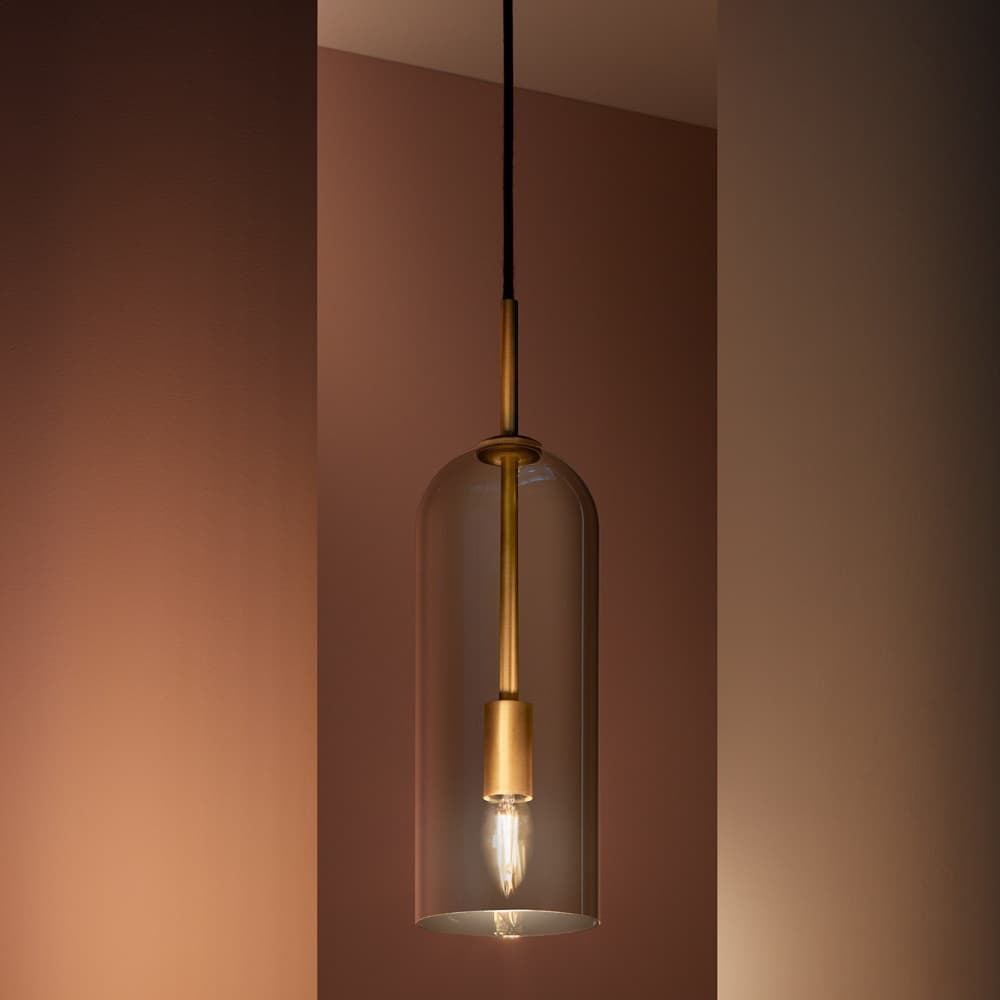 Ombre 1 Light Glass Pendant - Small in Smoke