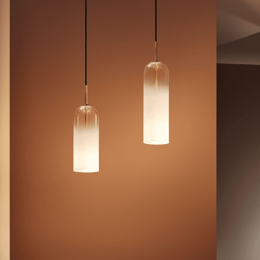 Ombre 1 Light Glass Pendant - Small in White