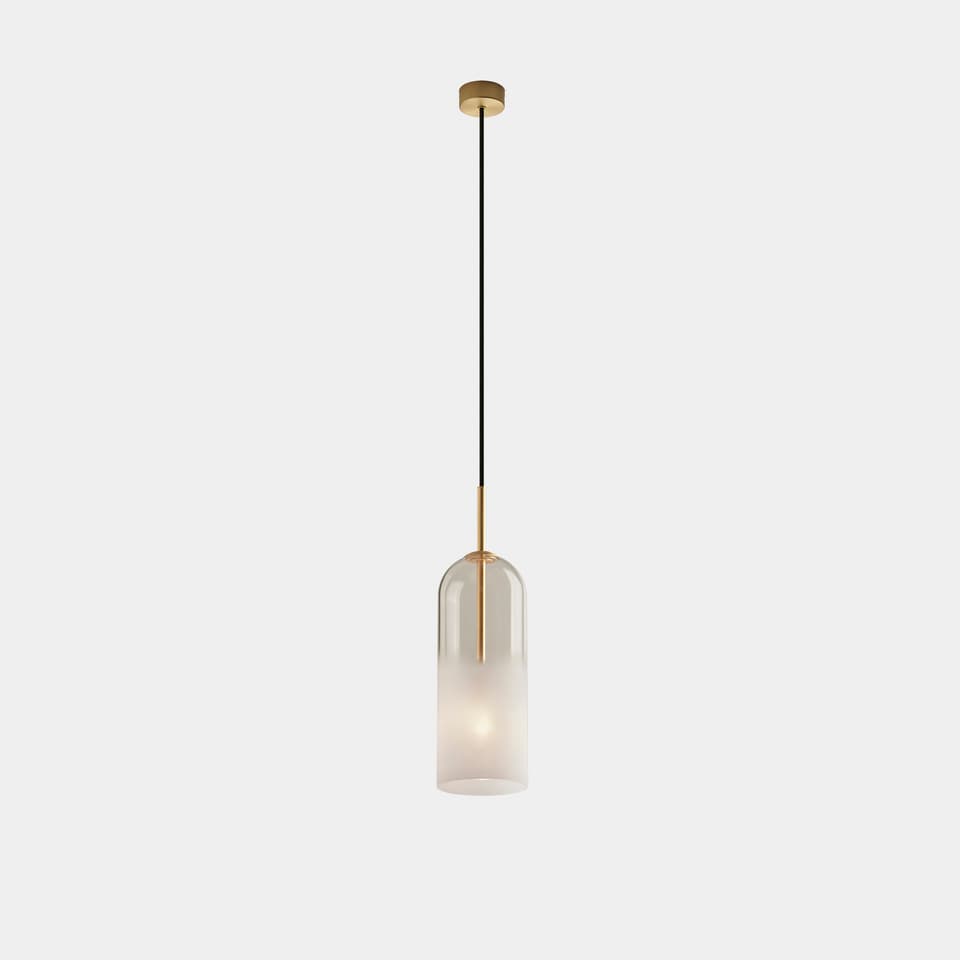 Ombre 1 Light Glass Pendant - Large in White 
