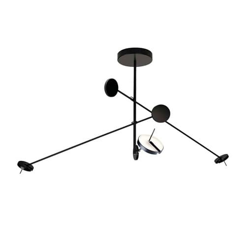 Rolla 3 Light Pendant in Matte Black
