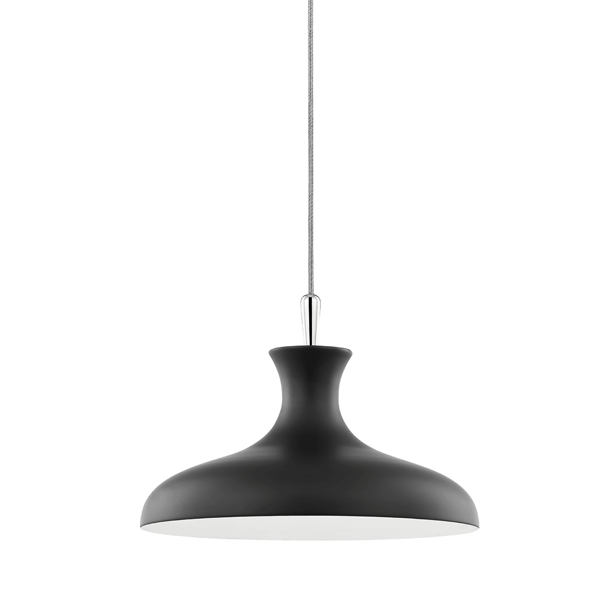Chloe Pendant - Small in Polished Nickel & Black