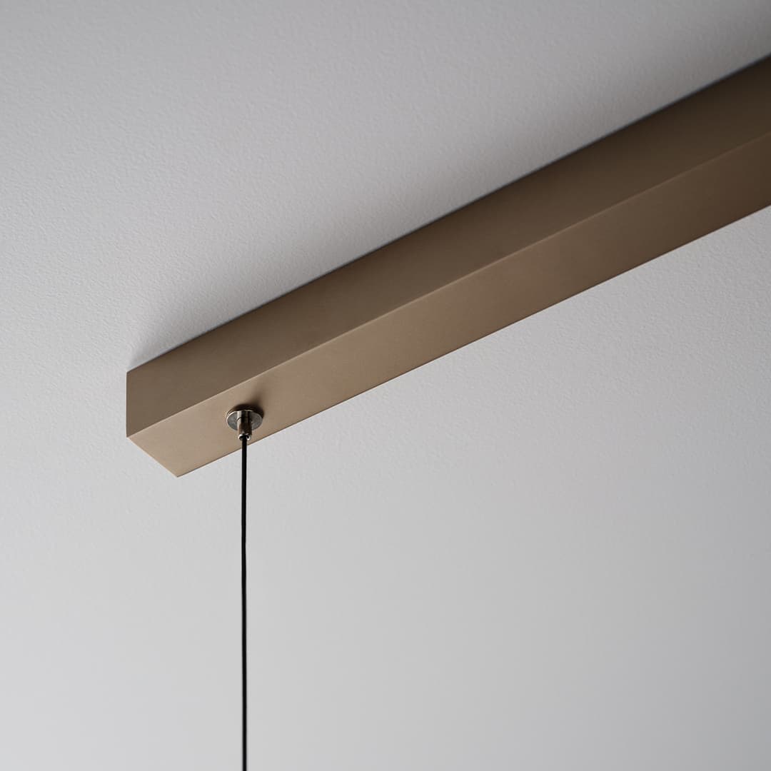 Doblar LED Glass Linear Pendant in Soft Champagne Gold