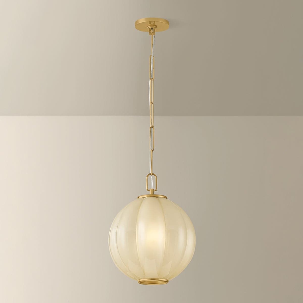 Sophia 1 Light Pendant in Aged Brass