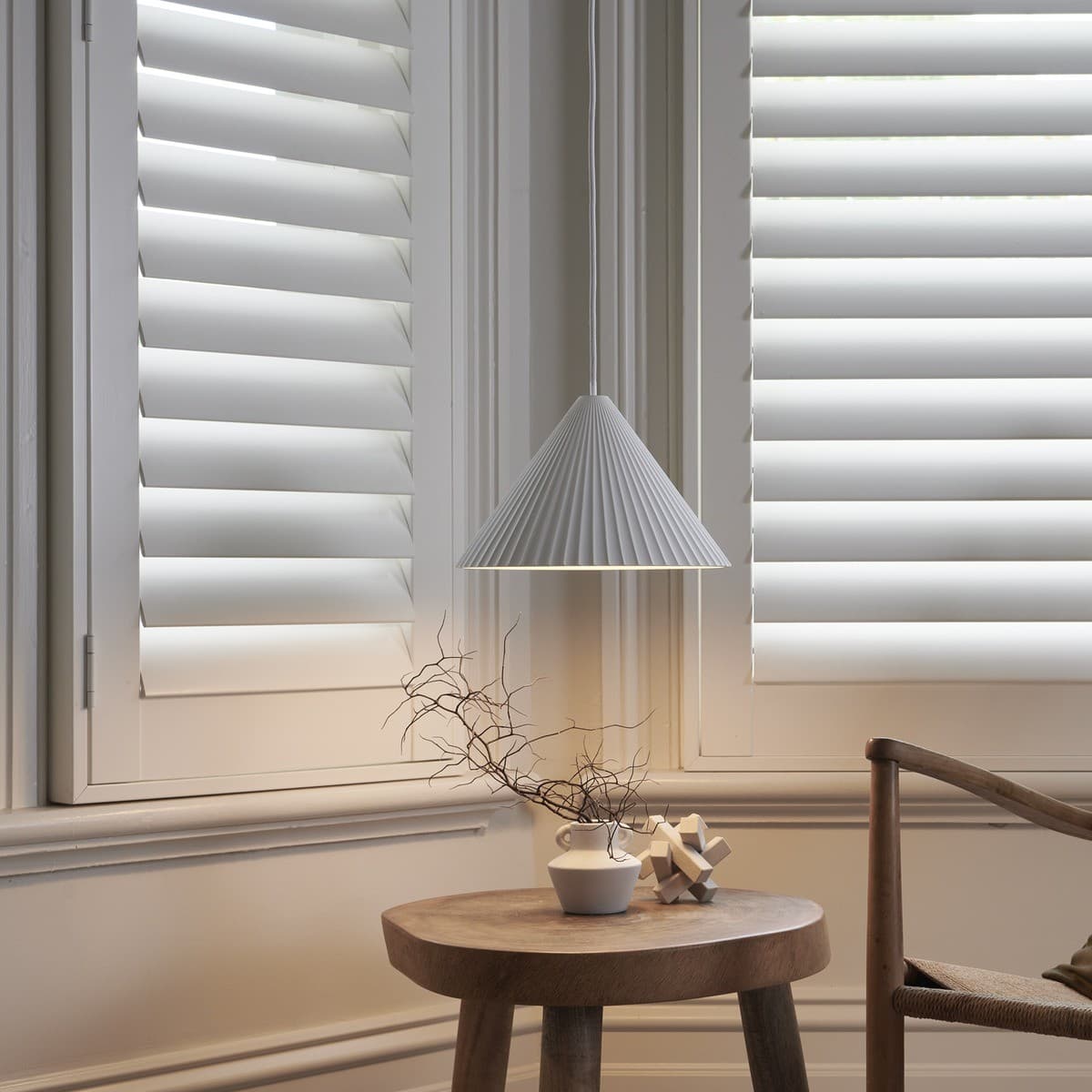 MFL Bianco 1 Light Small Conical Pendant in Ribbed White Gypsum-img-2