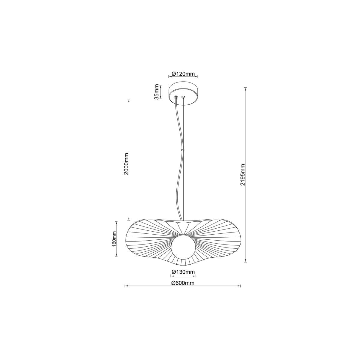 MFL Ballare 1 Light 600mm Pendant in Gypsum-img-2