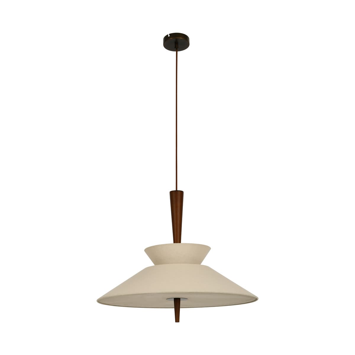 Wirth 5 Light 600mm Pendant in Walnut with Natural Linen-img-1