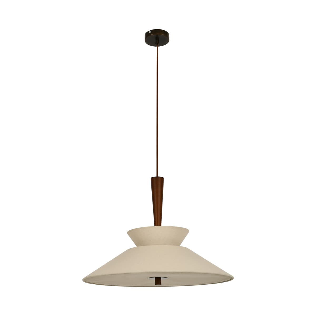 Wirth 5 Light 600mm Pendant in Walnut with Natural Linen-img-2