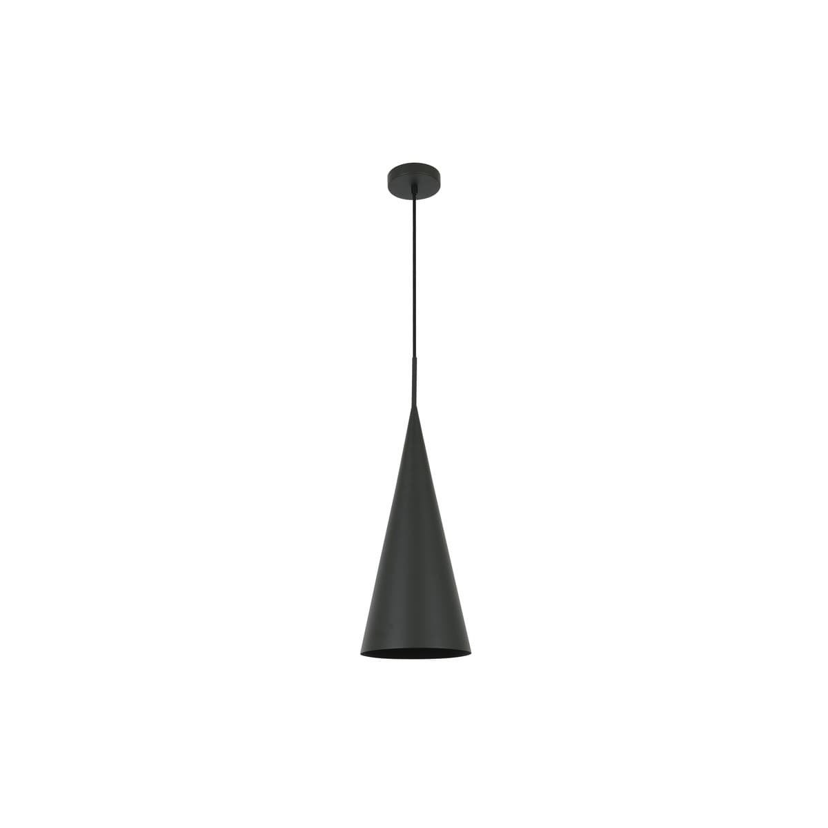 Everest 1 Light Tall Pendant in Textured Black