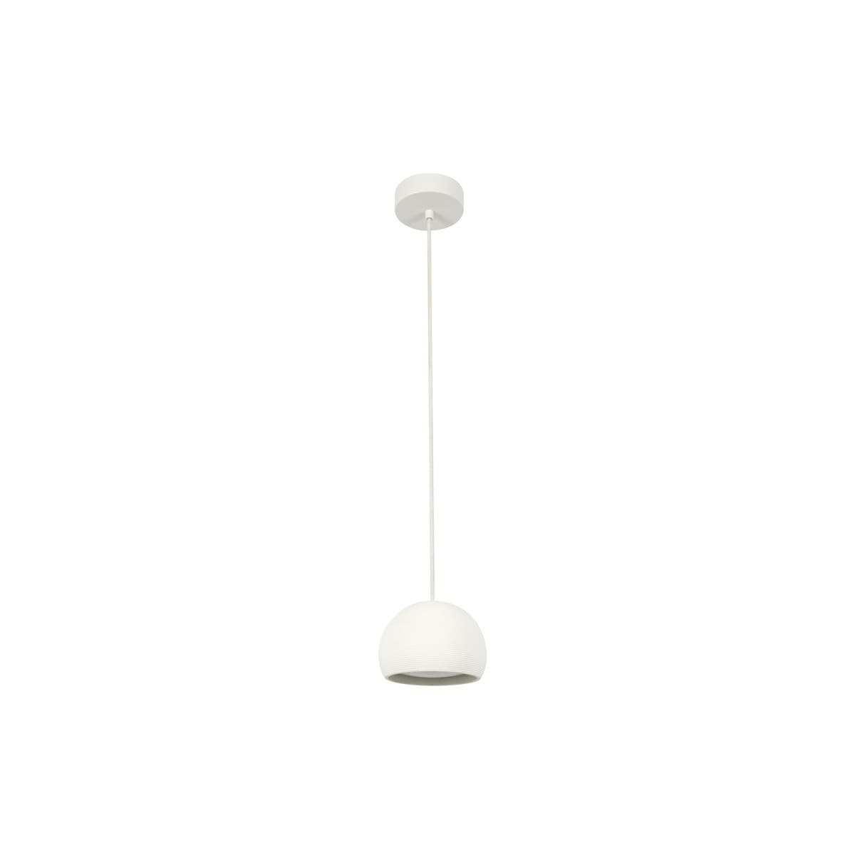 Ravine 1 Light Small Round Pendant in Ribbed White Gypsum-img-1