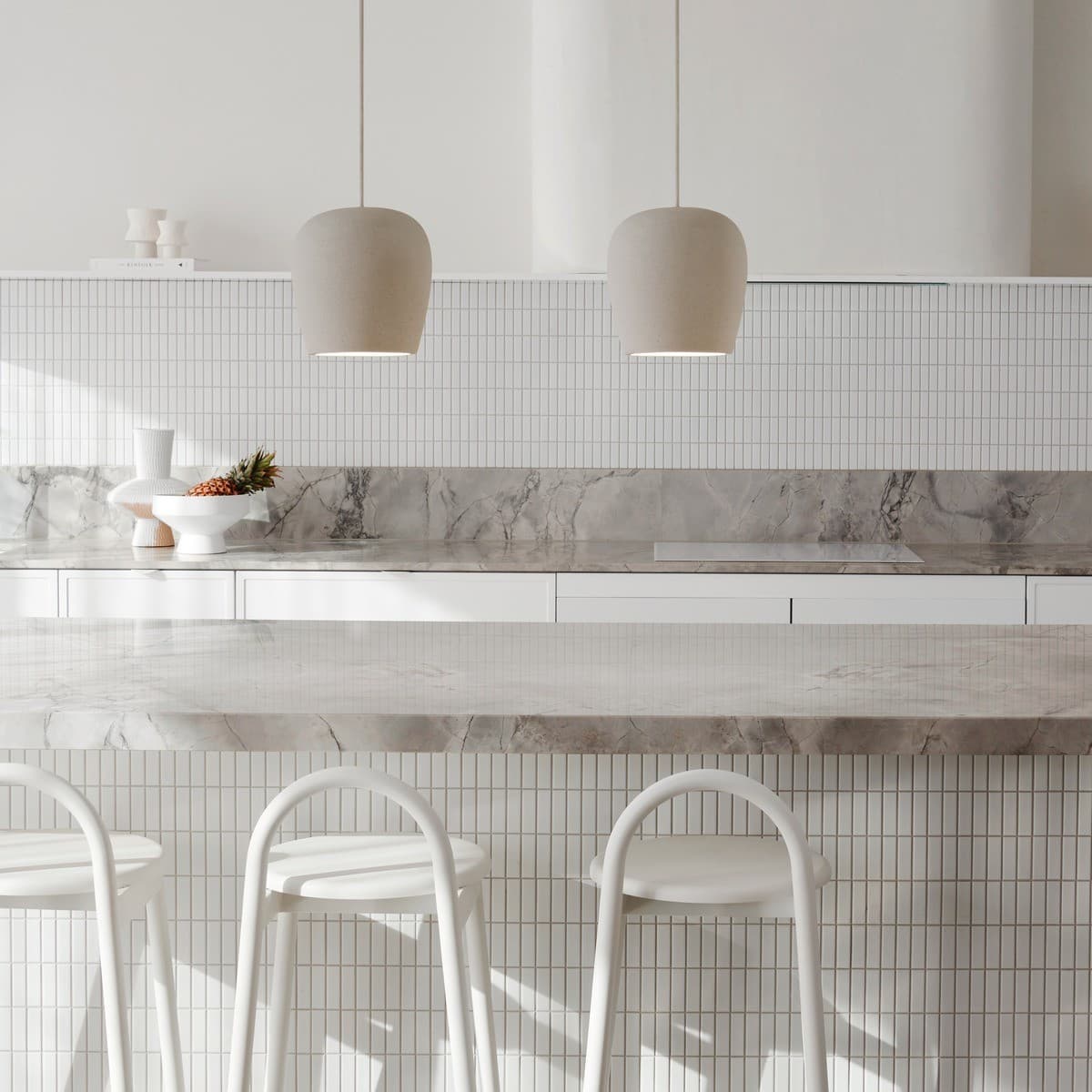 Fjord 1 Light Small Drop Pendant in Stone Concrete-img-2