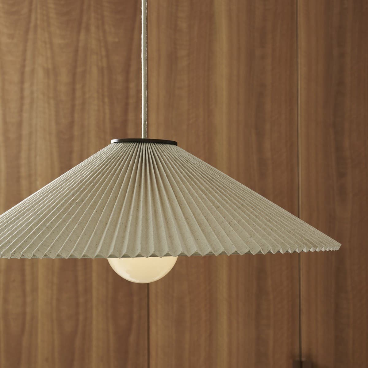 Amore 1 Light Large Pendant in Bronze with Pleated Natural Linen-img-4