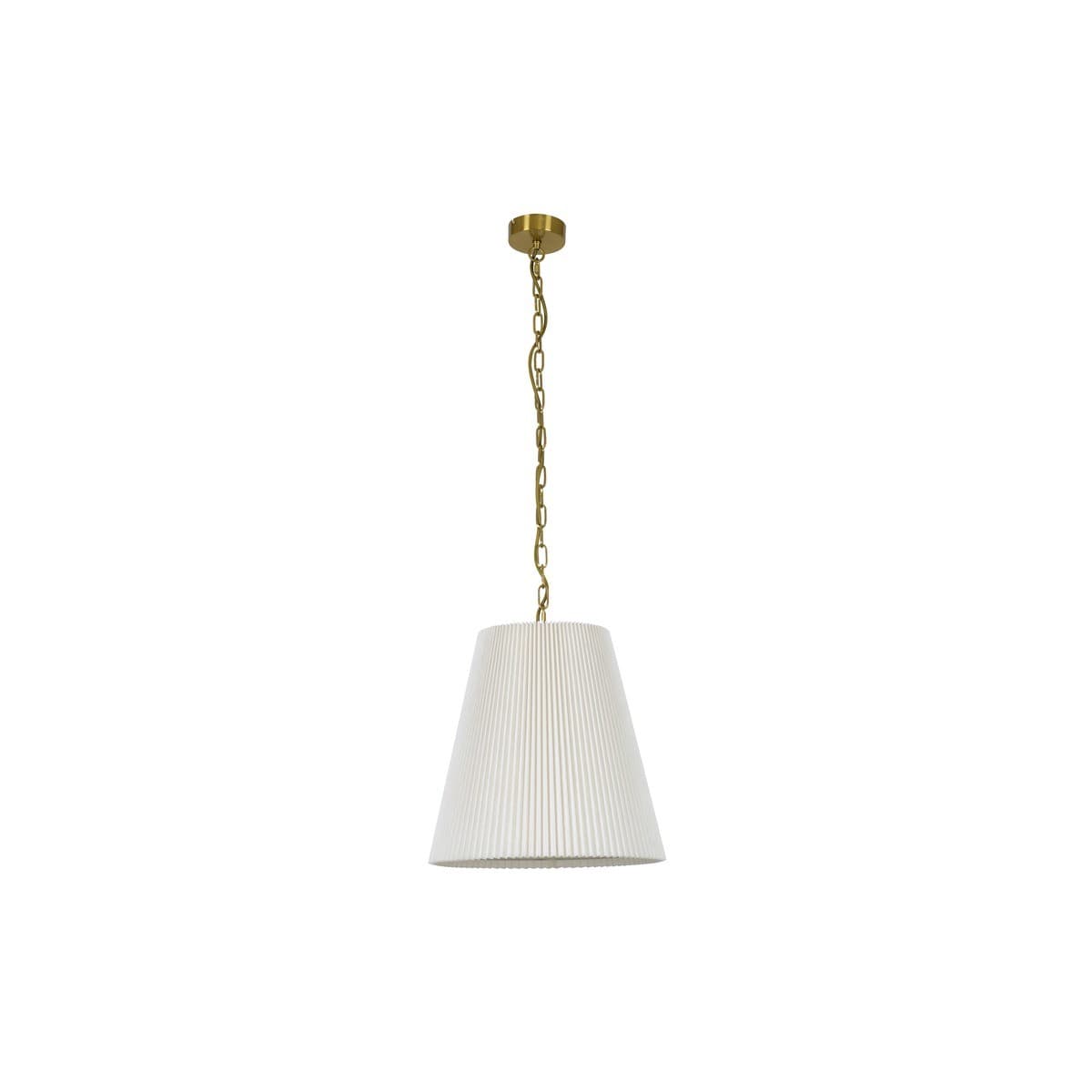 Amici 1 Light Pendant in Aged Brass with Pleated White Linen-img-1