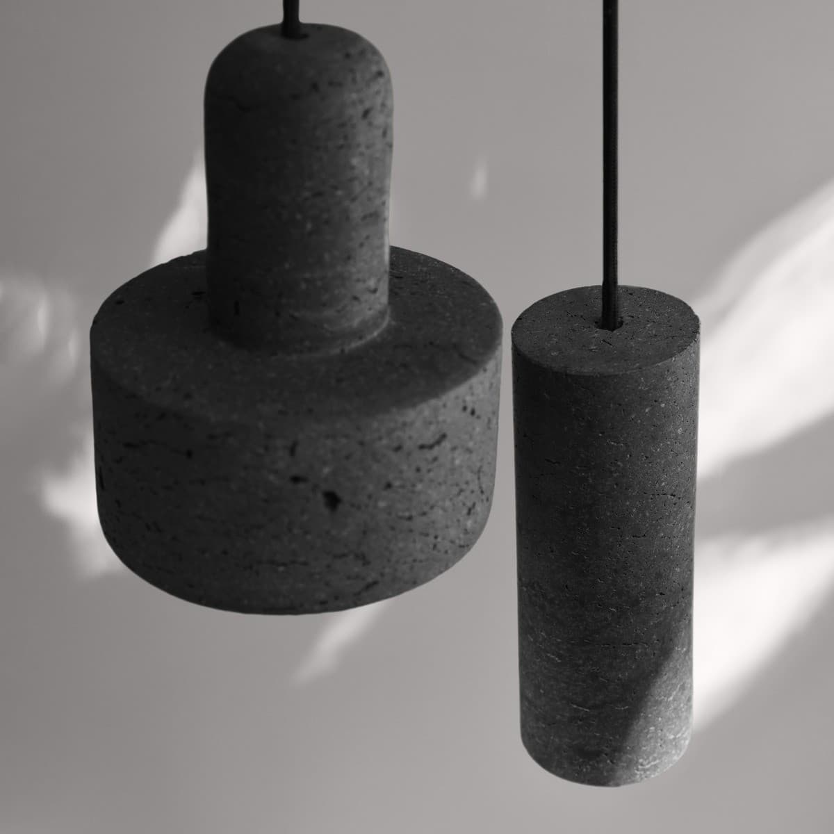 Traviato 1 Light Squat Pendant in Lava Stone-img-3