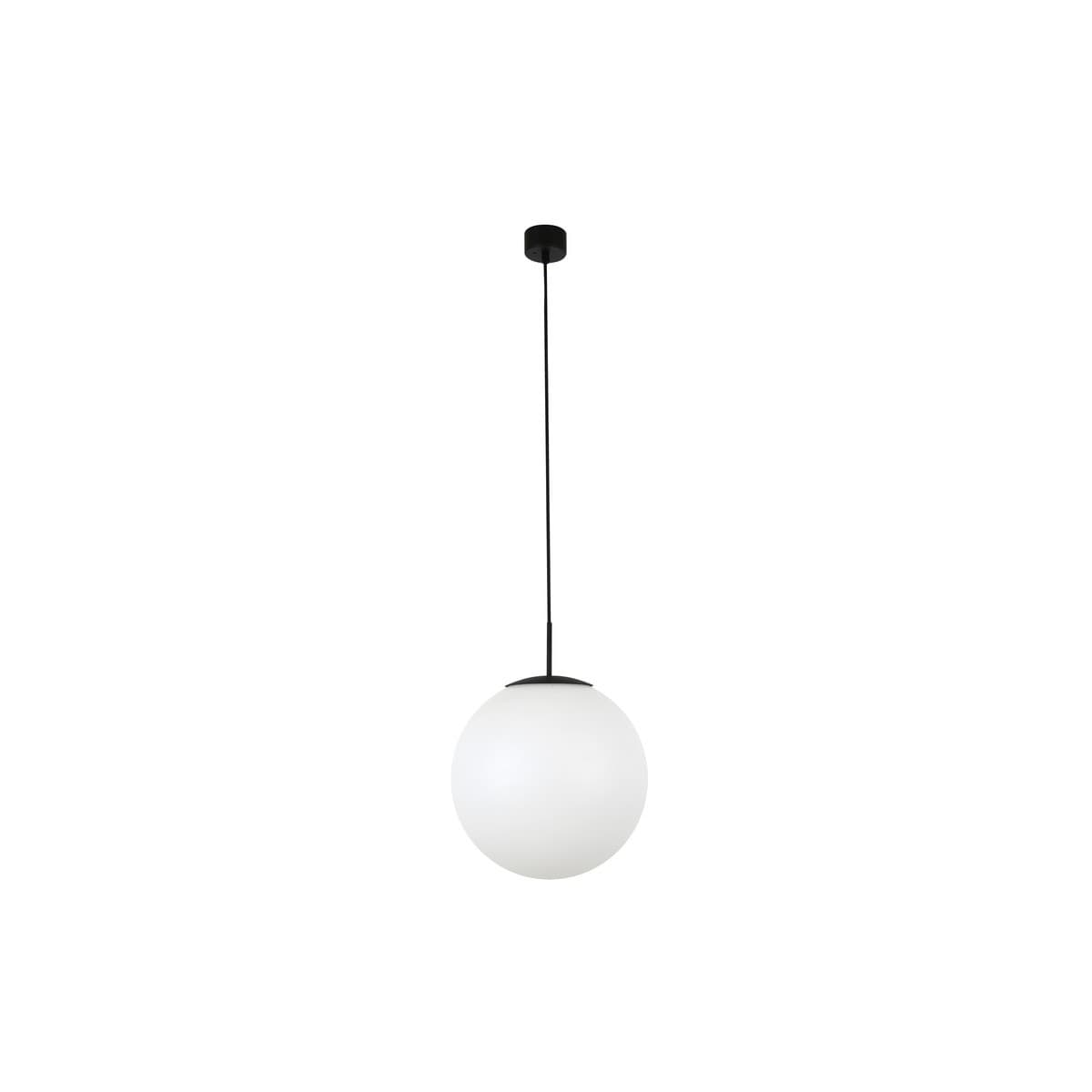 Dusk 1 Light Large Exterior IP44 Pendant in Matte Black with Opal Acrylic Shade-img-1