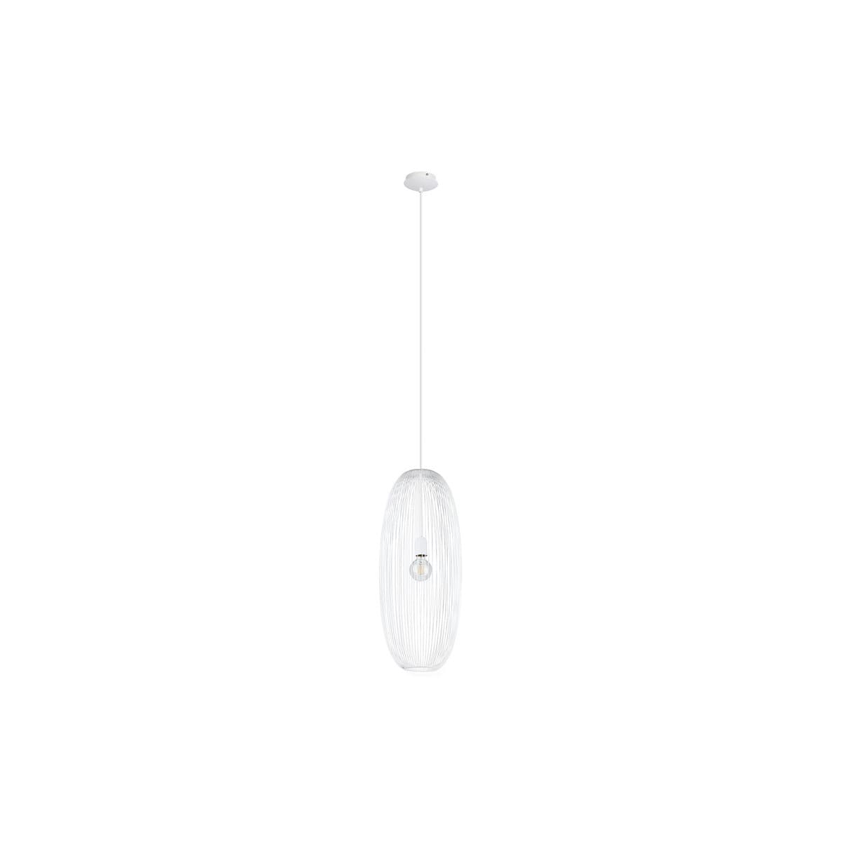Olive 1 Light Large Tall Pendant in White-img-1