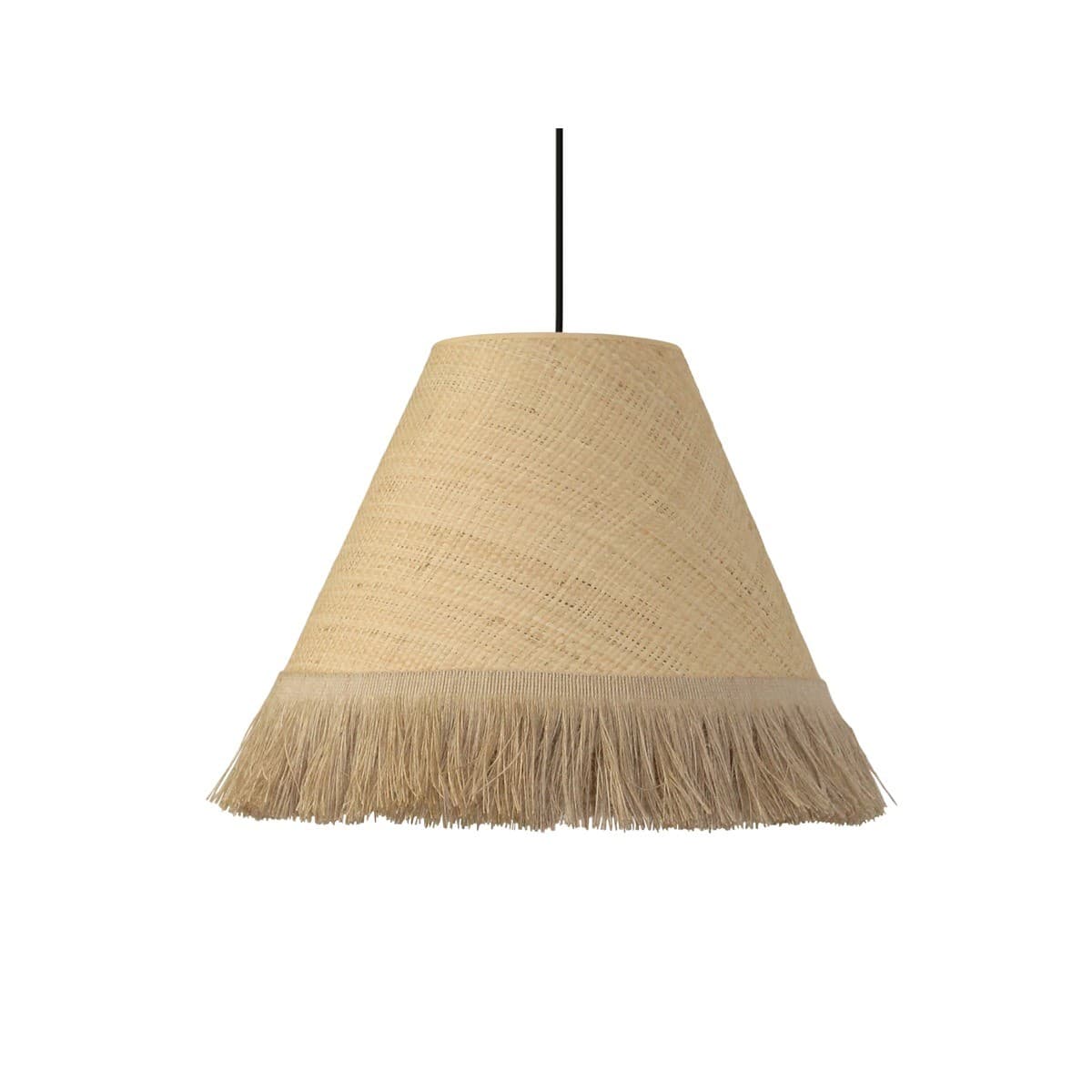 Soleado Tapered Shade Only in Raffia with Jute Fringe-img-1