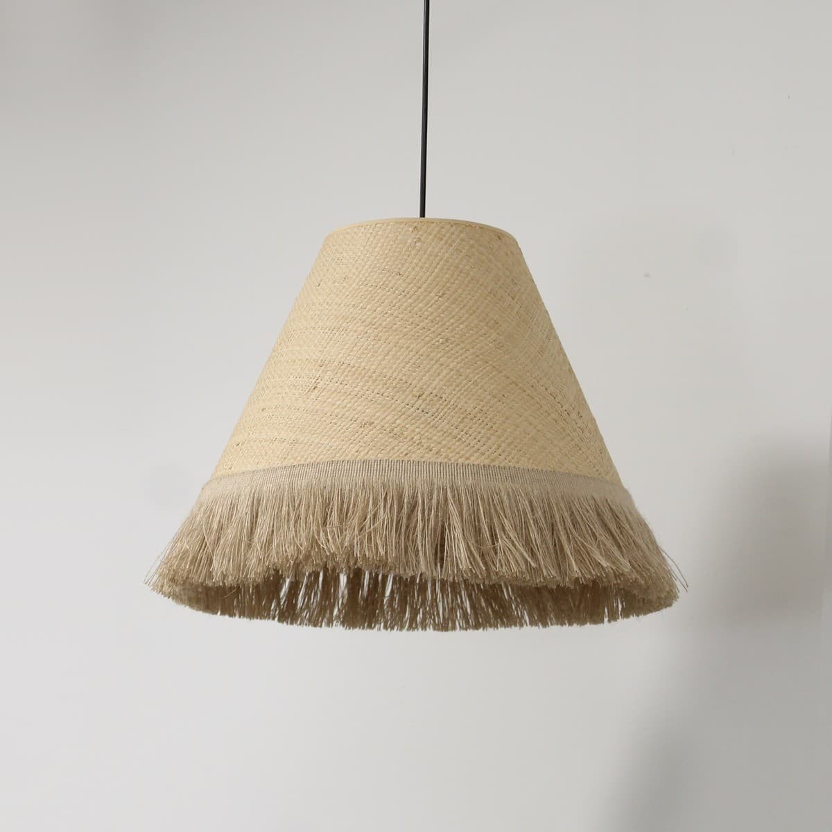 Soleado Tapered Shade Only in Raffia with Jute Fringe-img-2