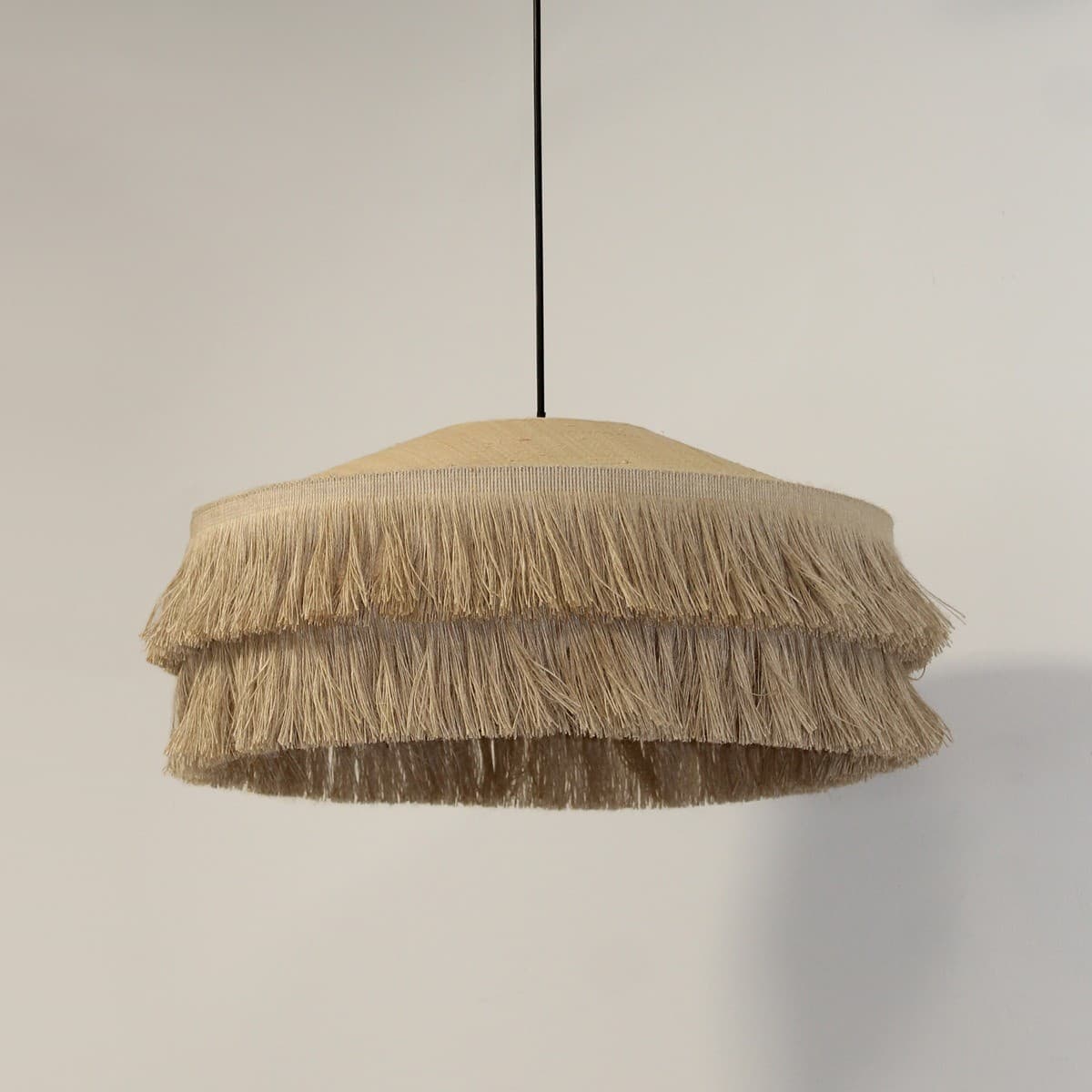 Soleado Flare Shade Only in Raffia with Jute Fringe-img-3