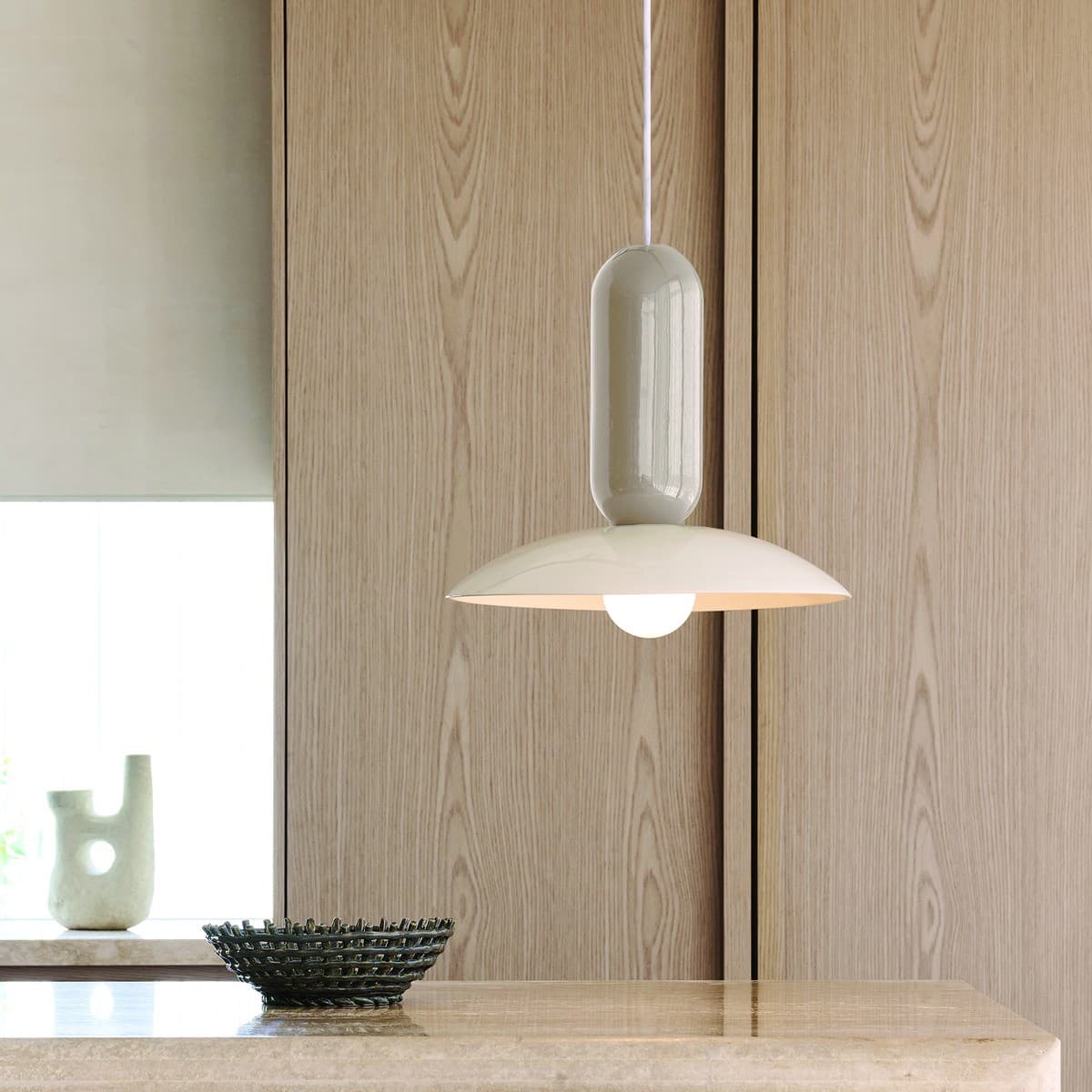 Pau 1 Light Pendant in Sand Grey/Cream-img-3