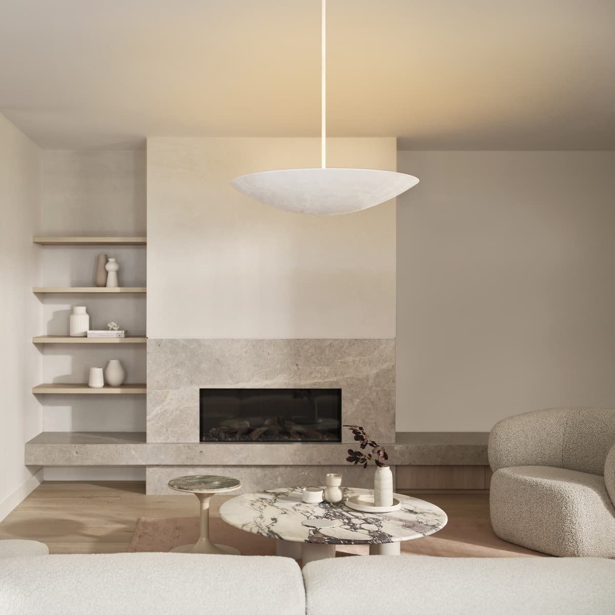Sierra 5 Light Large Pendant Uplighter in Textured White-img-2