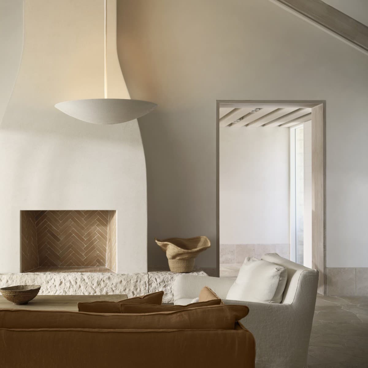 Sierra 5 Light Large Pendant Uplighter in Textured White-img-3