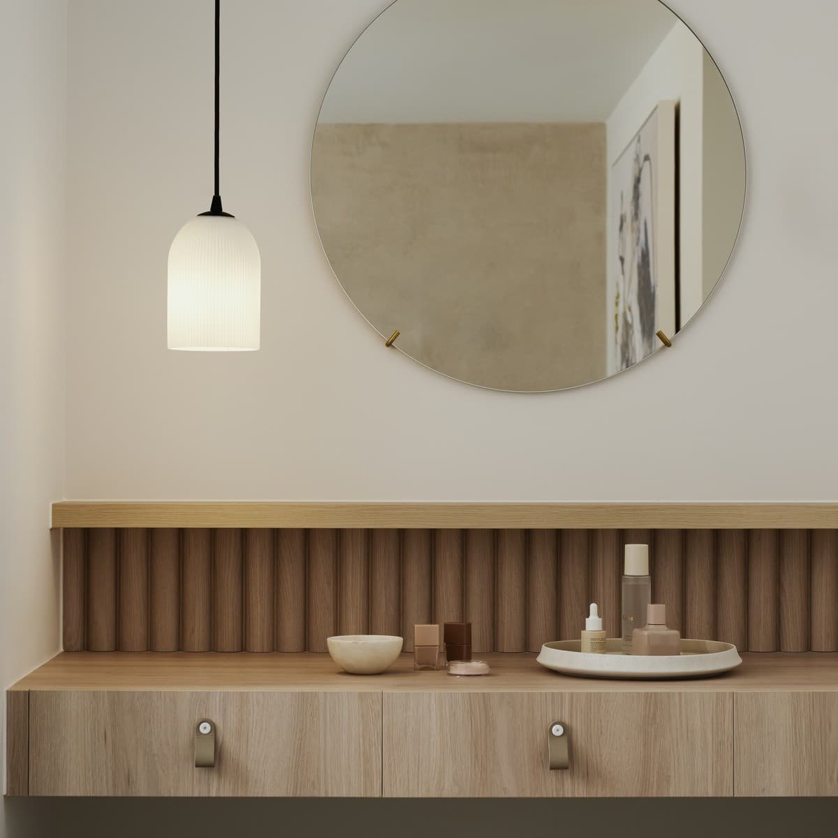 Camilla 1 Light Pendant in Black with Ribbed Opal Glass-img-2