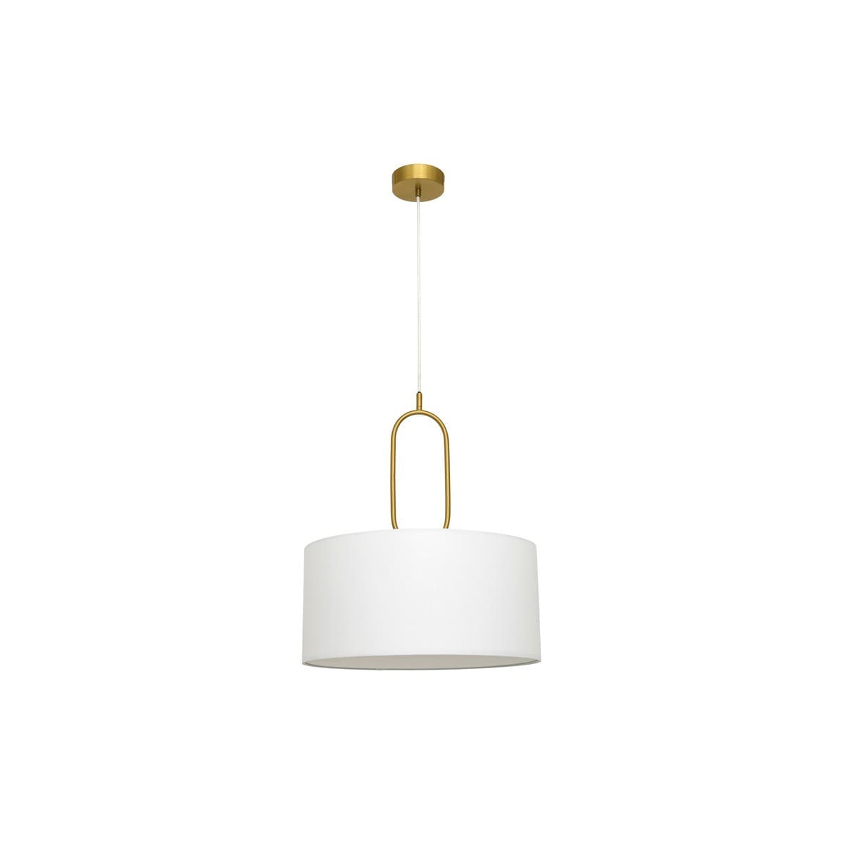 Florence 3 Light Pendant in Aged Brass with White Linen-img-1