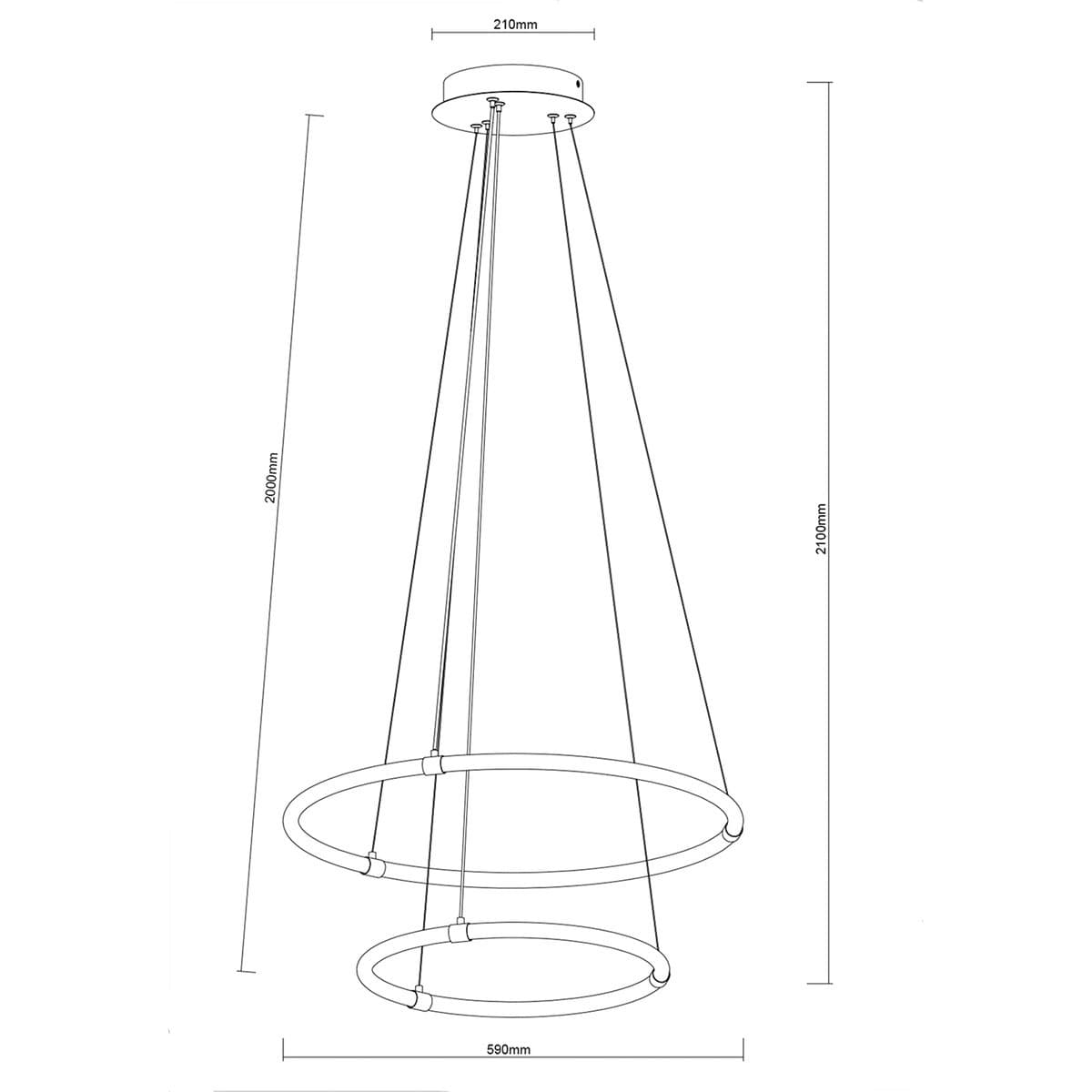 Sphere 2 Light LED Pendant in Aged Steel with Frosted Opal Acrylic-img-2