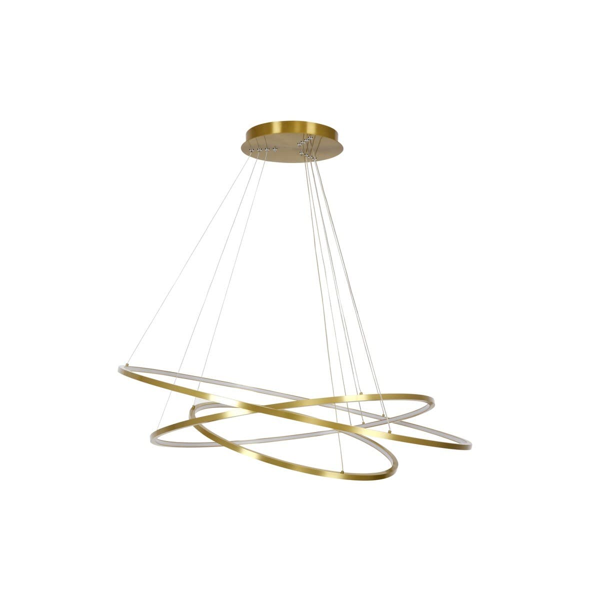 Multiply 3 Light LED Ring Pendant in Brass