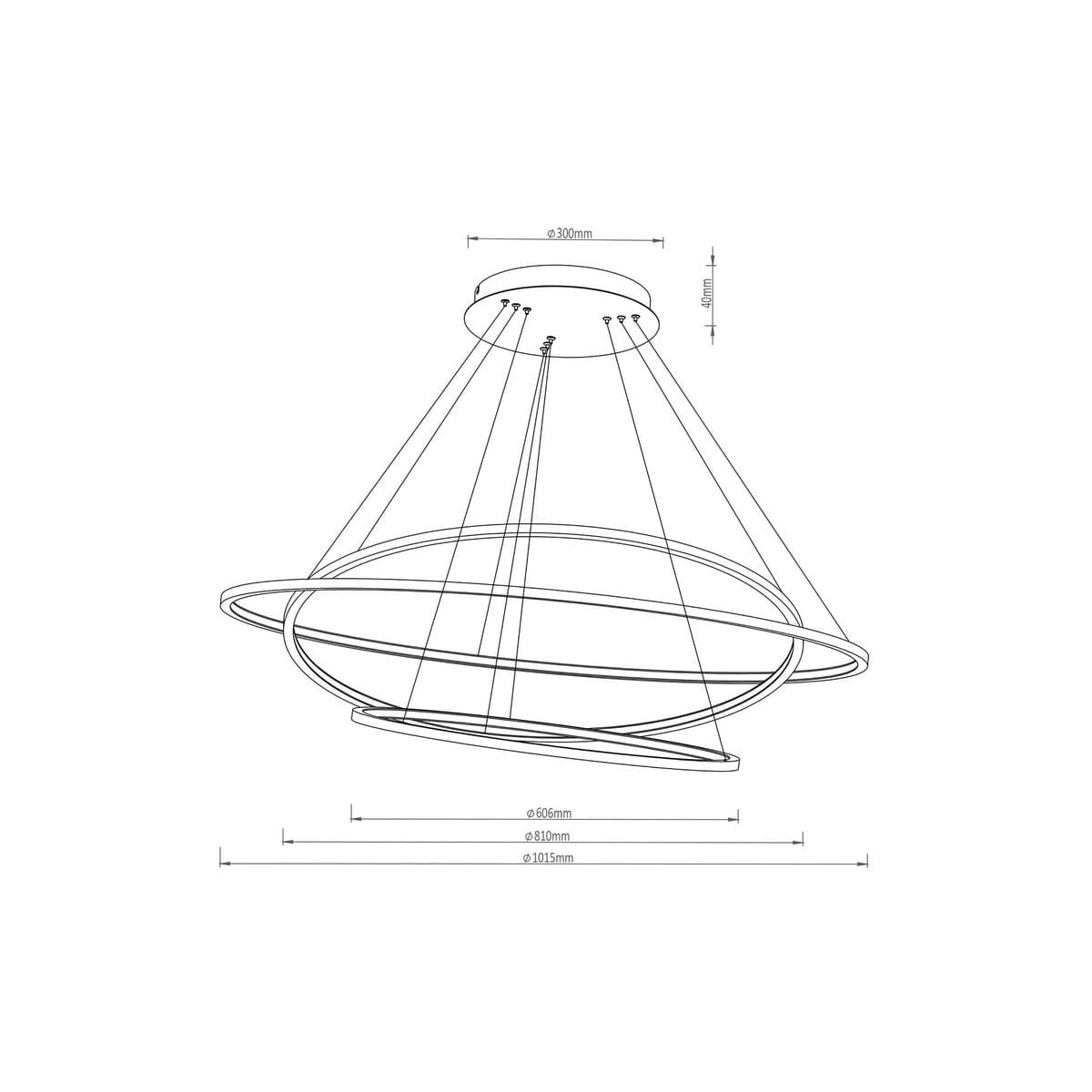 Multiply 3 Light LED Ring Pendant in Brass