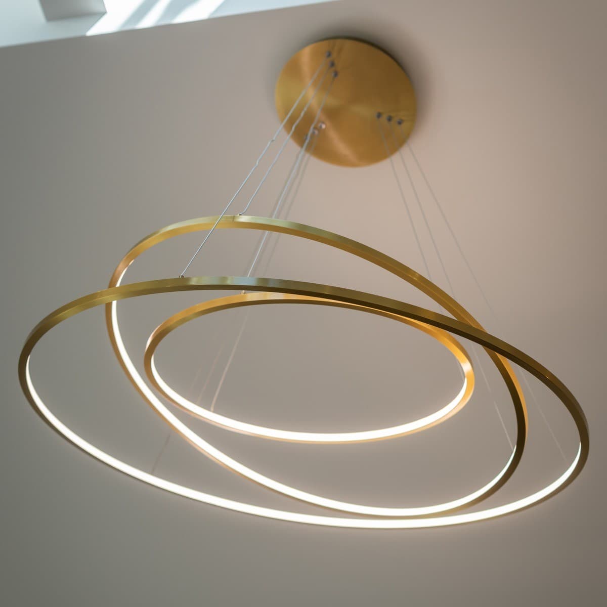 Multiply 3 Light LED Ring Pendant in Brass