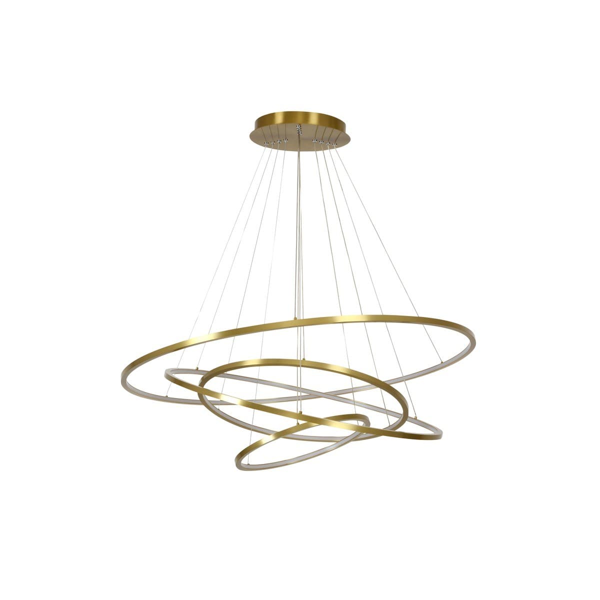 Multiply 4 Light LED Ring Pendant in Brass-img-1