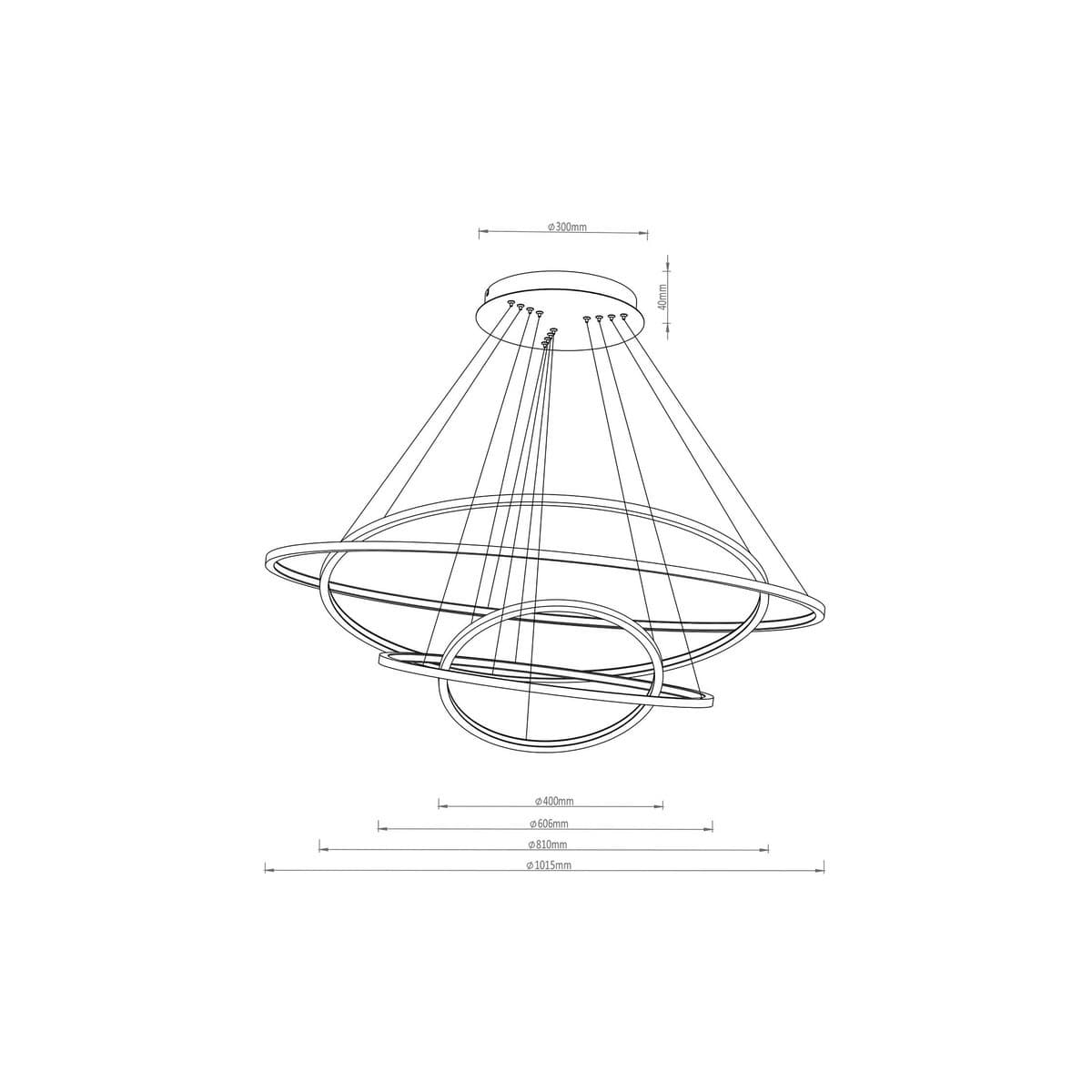 Multiply 4 Light LED Ring Pendant in Brass-img-2