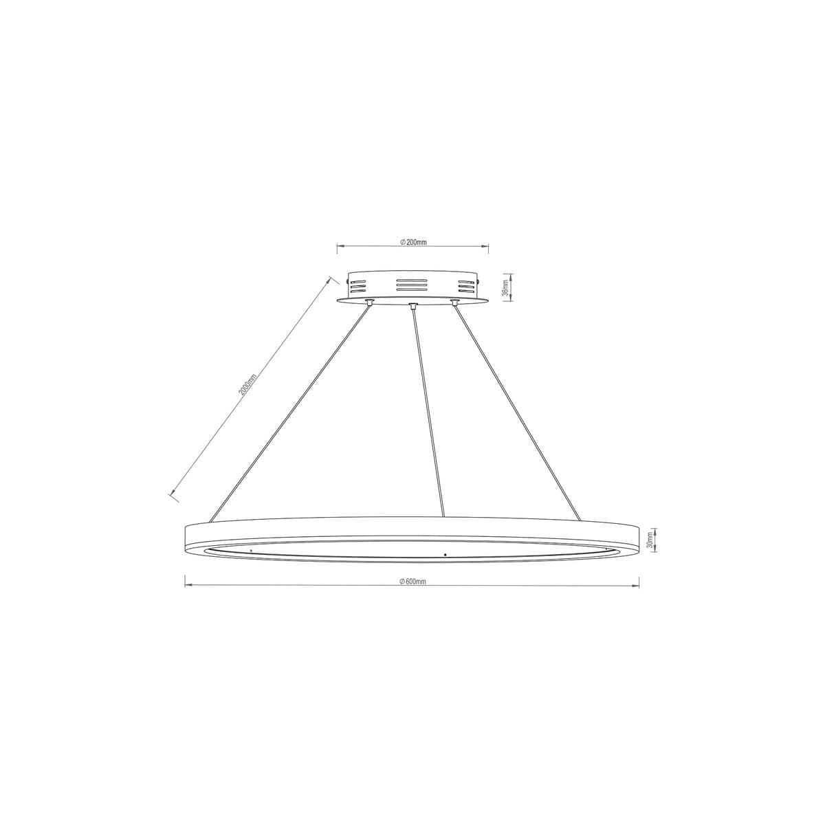 Lucci Connect Circa II 600mm LED Colour-Shifting RGB Smart Ring Pendant in White-img-2
