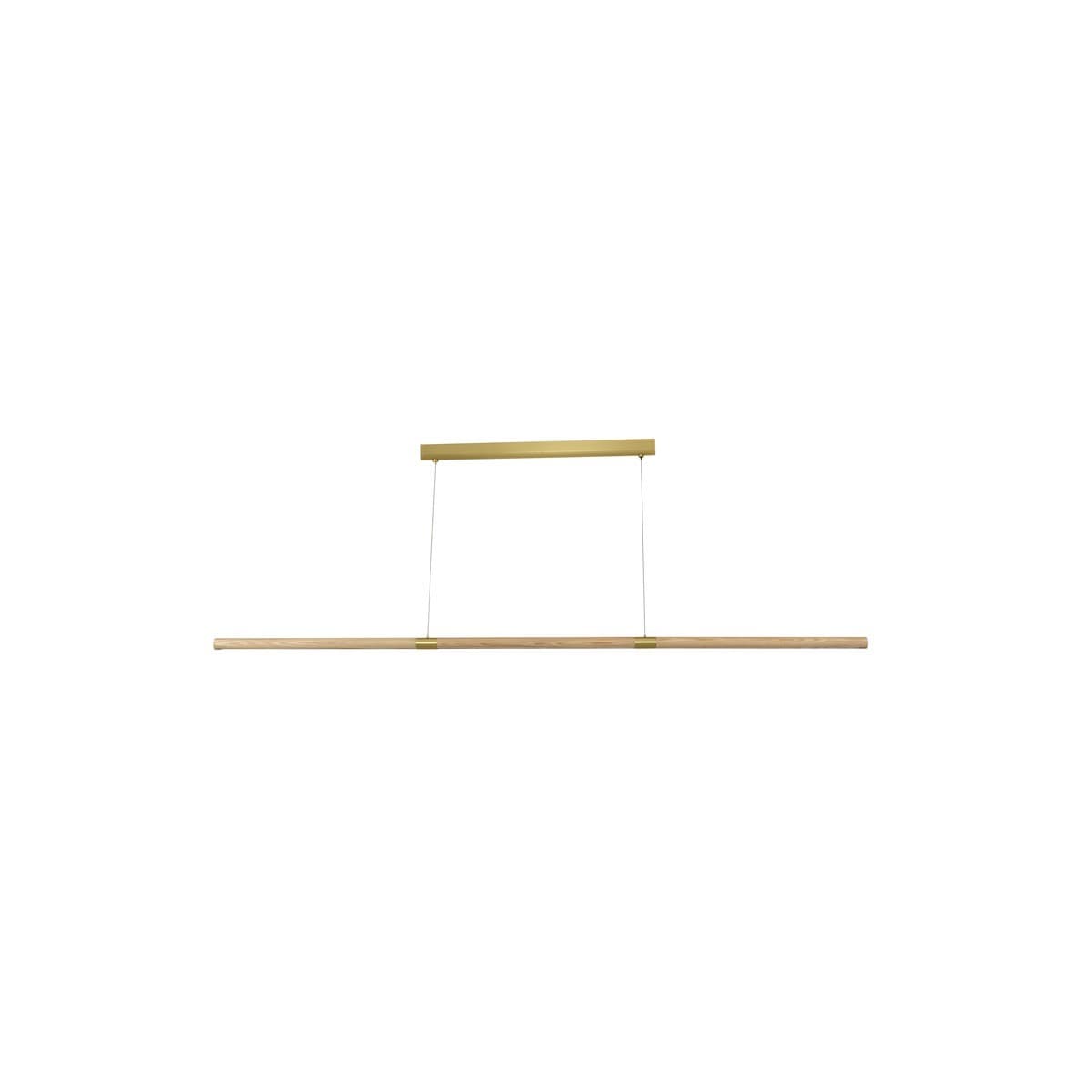 Alby 2.2m LED Colour-Shifting Pendant in Teak with Brass Details-img-1