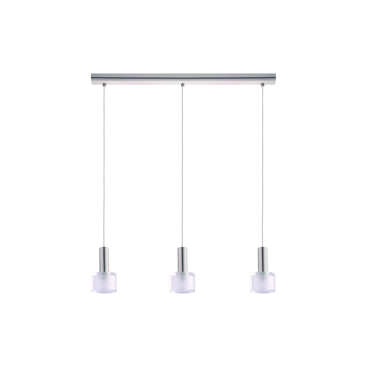 Pharos 3 Light LED Pendant in Brushed Chrome with Clear Glass-img-1