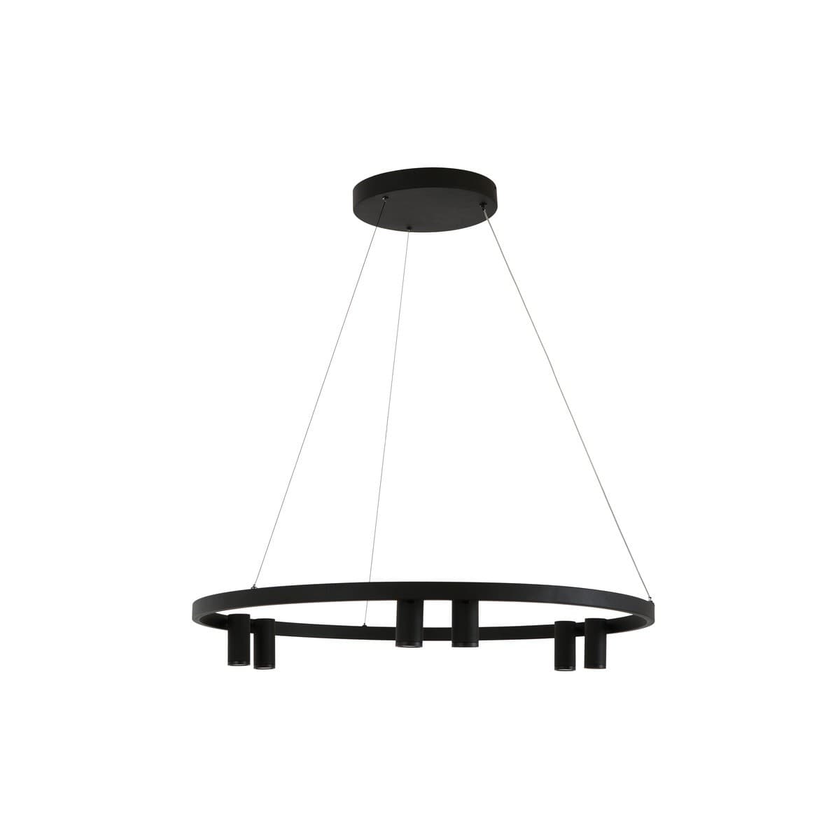 Panorama 6 Light LED Round Pendant in Black-img-1