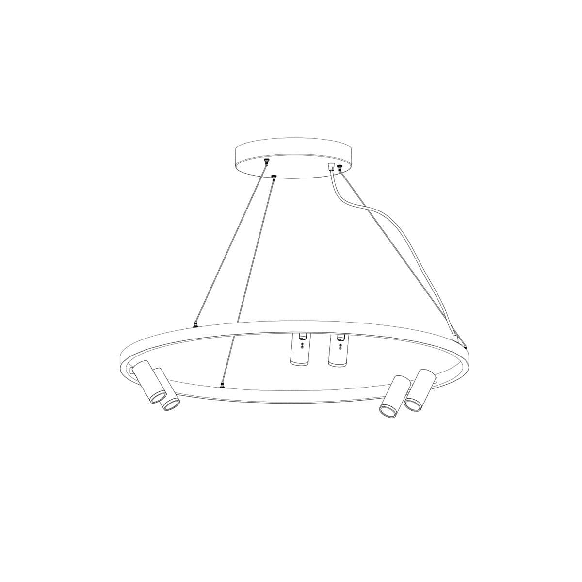 Panorama 6 Light LED Round Pendant in Black-img-2